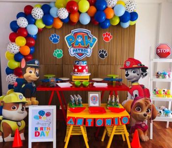 Decoracion para fiesta infantil de niño de Paw Patrol